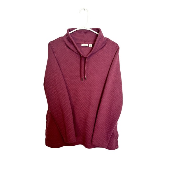LL Bean Softlight Quilted Top Funnel neck Sweatshirt, Side Snaps- Sz Small‎ - Picture 1 of 7